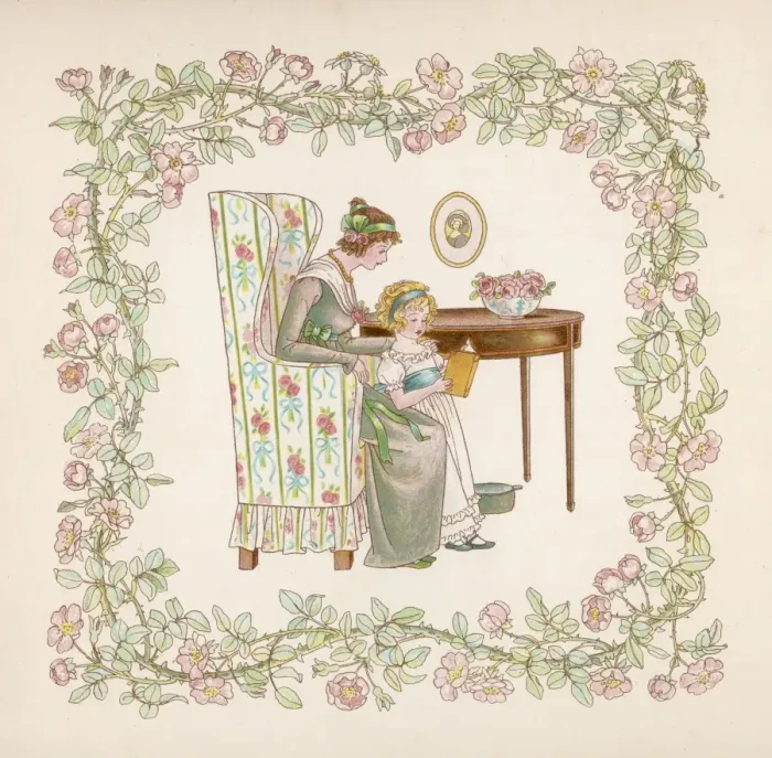 Framed Print : Girl Reads Aloud to Mama Framed Print : Girl Reads Aloud to Mama