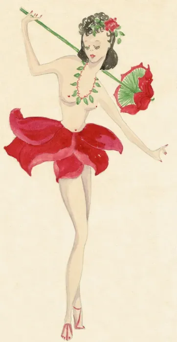 Framed Print : Girl with Red Parasol - Murrays Cabaret Club costume desi Framed Print : Girl with Red Parasol - Murrays Cabaret Club costume desi
