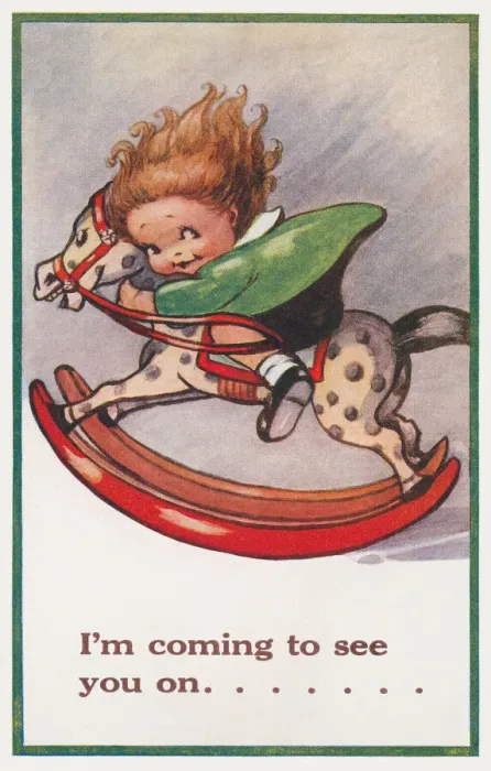 Framed Print : Girl on a Rocking Horse Framed Print : Girl on a Rocking Horse