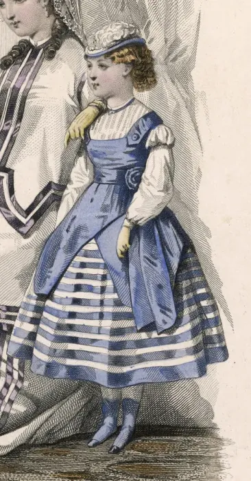 Framed Print : GIRL IN STRIPES 1868 Framed Print : GIRL IN STRIPES 1868
