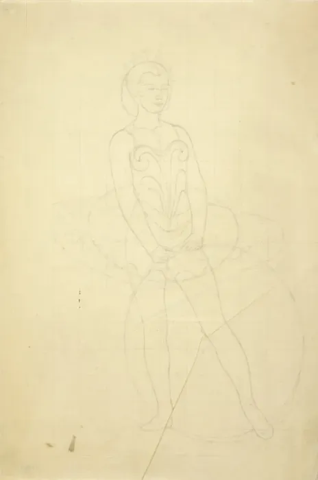 Framed Print : Girl study for The Rehearsal Framed Print : Girl study for The Rehearsal