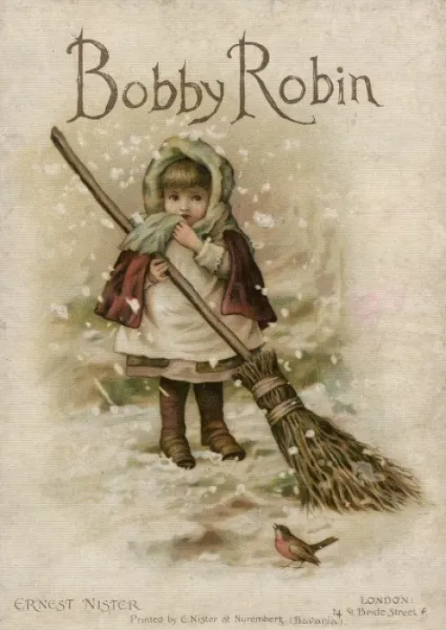 Framed Print : Girl Sweeps Snow C1886 Framed Print : Girl Sweeps Snow C1886