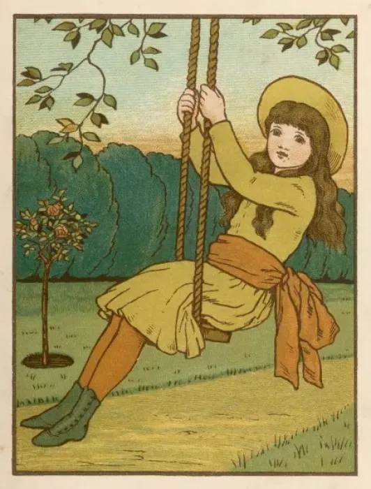 Framed Print : Girl on Swing 1886 Framed Print : Girl on Swing 1886