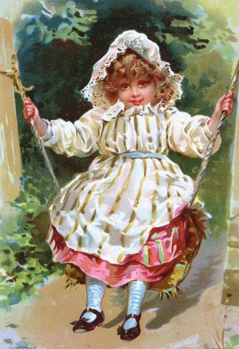 Framed Print : GIRL ON SWING C19 Framed Print : GIRL ON SWING C19