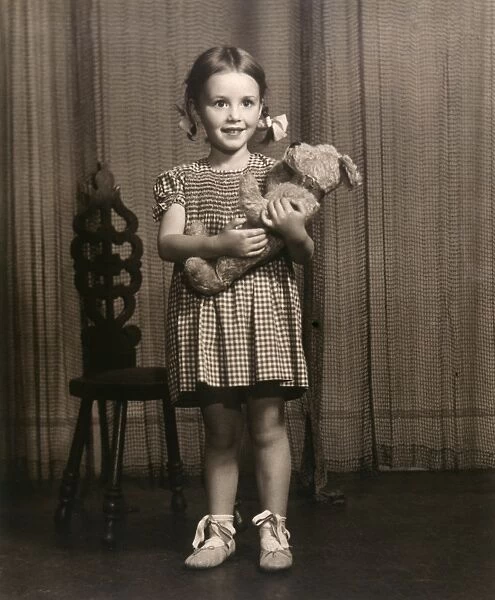 Girl with Teddy 1930S