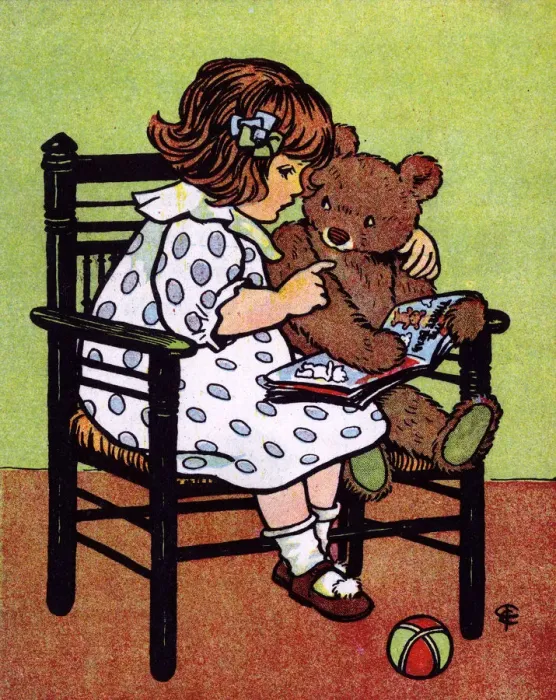 Framed Print : GIRL & TEDDY READ C1912 GIRL & TEDDY READ C1912 Framed Print : GIRL & TEDDY READ C1912 GIRL & TEDDY READ C1912