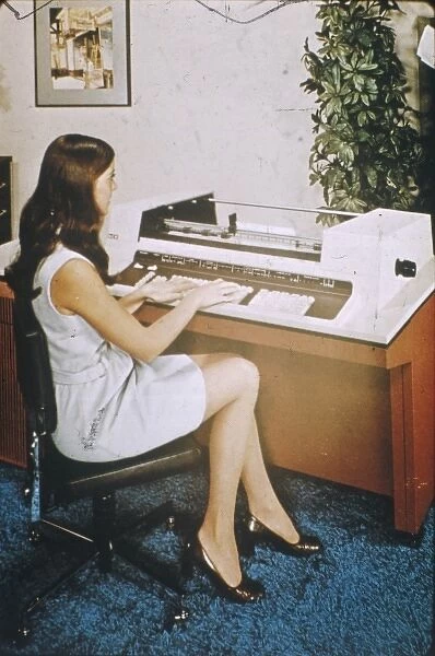 Girl Using Computer 1974