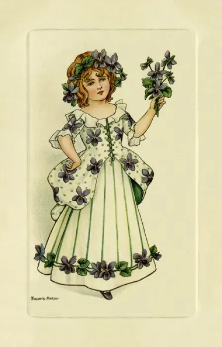Framed Print : Girl with violets Framed Print : Girl with violets