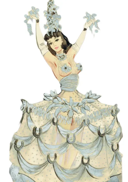 Framed Print : Girl W Horseshoe Dress - Murrays Cabaret Club Costume Framed Print : Girl W Horseshoe Dress - Murrays Cabaret Club Costume