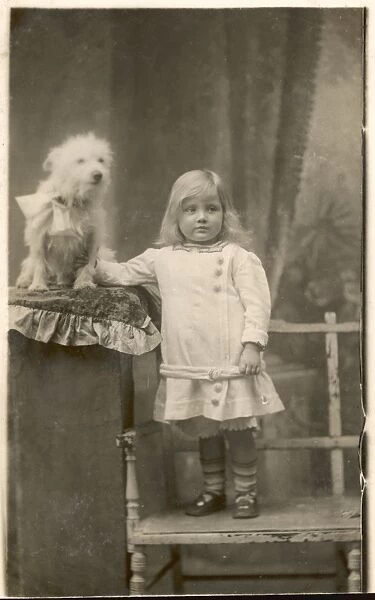Girl and White Dog