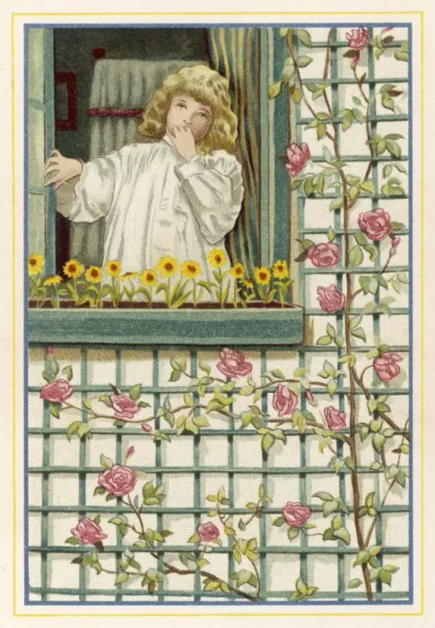 Framed Print : Girl at a Window 1894 Framed Print : Girl at a Window 1894