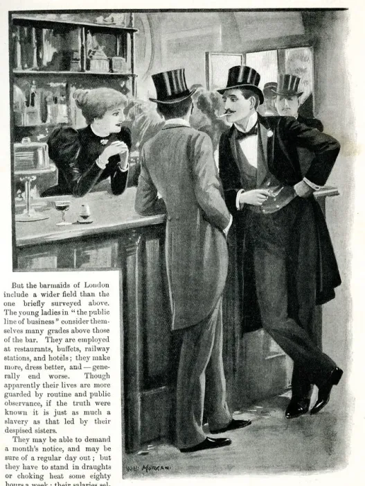 Framed Print : Girl Workers of London - The Barmaid Framed Print : Girl Workers of London - The Barmaid