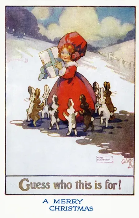 Framed Print : Girl with an Xmas parcel Framed Print : Girl with an Xmas parcel