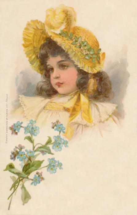 Framed Print : Girl in a yellow bonnet Framed Print : Girl in a yellow bonnet