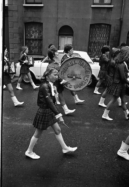 Girls band on parade, Belfast, Northern Ireland