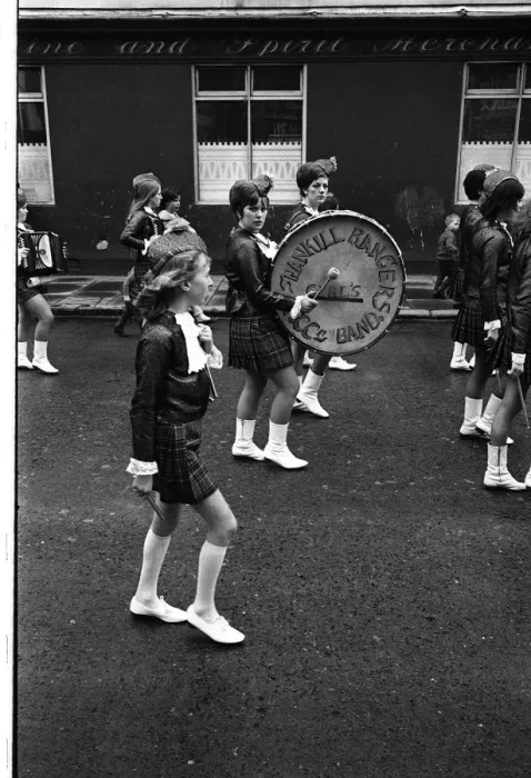 Framed Print : Girls band on parade, Belfast, Northern Ireland Framed Print : Girls band on parade, Belfast, Northern Ireland