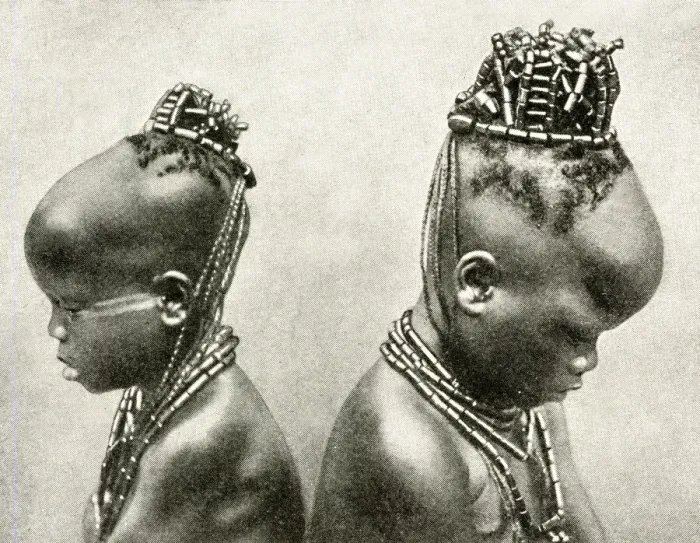Framed Print : Two girls with beaded headdresses, Nigeria, West Africa Framed Print : Two girls with beaded headdresses, Nigeria, West Africa