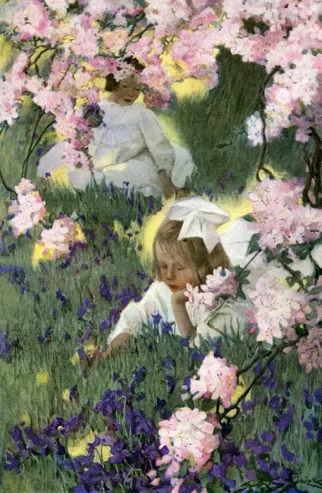 Framed Print : GIRLS AND BLOSSOM 1905 Framed Print : GIRLS AND BLOSSOM 1905