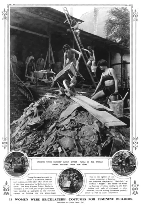 Framed Print : Girls building at the Wigman School Framed Print : Girls building at the Wigman School