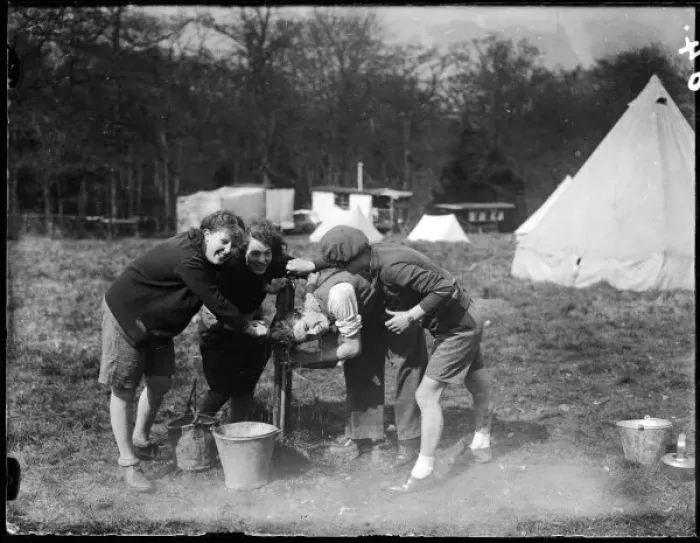 Framed Print : Girls Camping 1930S Framed Print : Girls Camping 1930S
