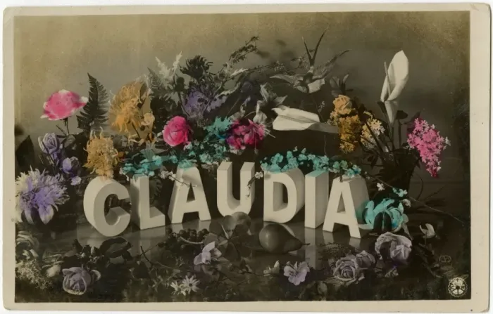 Framed Print : The Girls name Claudia surrounded by flowers and fruit Framed Print : The Girls name Claudia surrounded by flowers and fruit