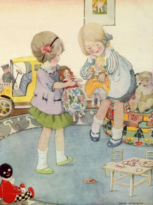Framed Print : Girls and their dolls Framed Print : Girls and their dolls