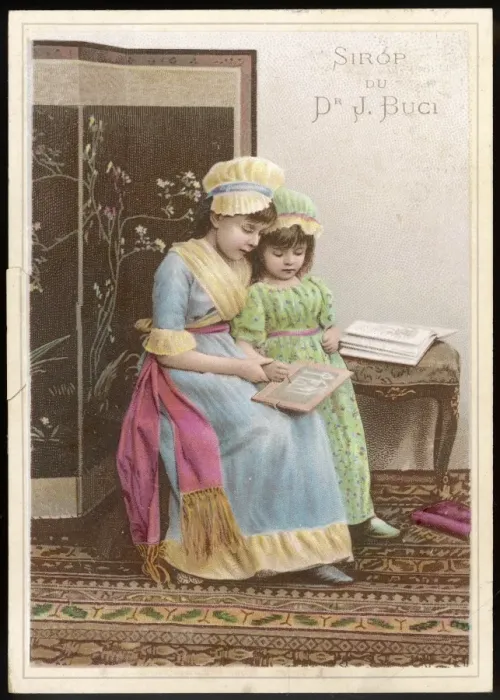 Framed Print : Girls Draw on Slate 19C Framed Print : Girls Draw on Slate 19C