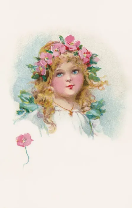 Framed Print : Girls face. Wild roses Framed Print : Girls face. Wild roses