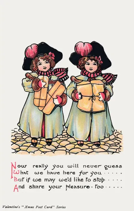 Framed Print : Two Girls with Gifts Framed Print : Two Girls with Gifts