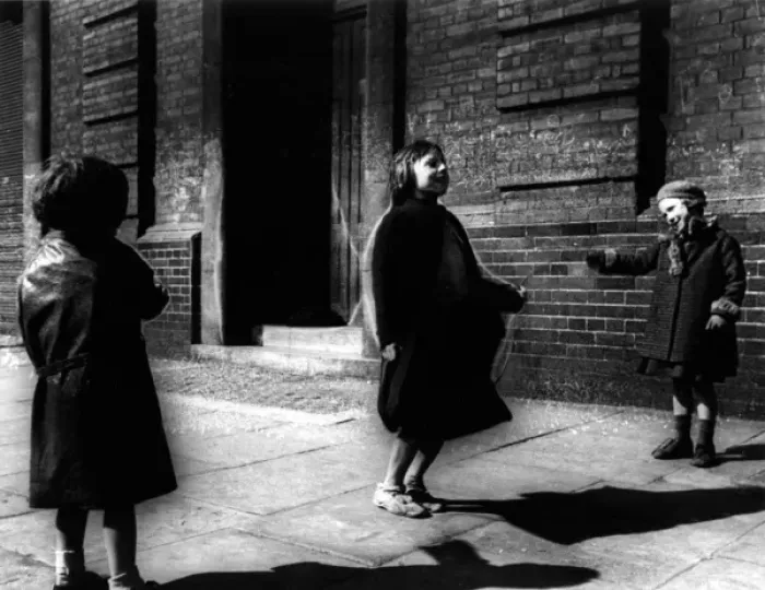 Framed Print : Girls playing in street Framed Print : Girls playing in street
