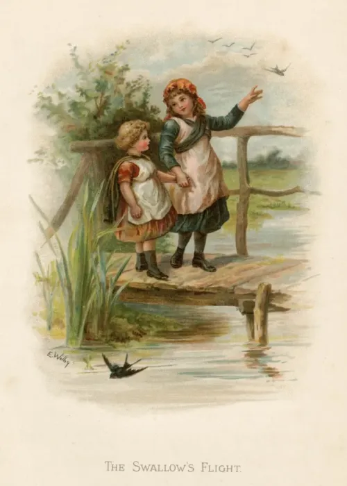 Framed Print : Girls on Rustic Bridge Framed Print : Girls on Rustic Bridge