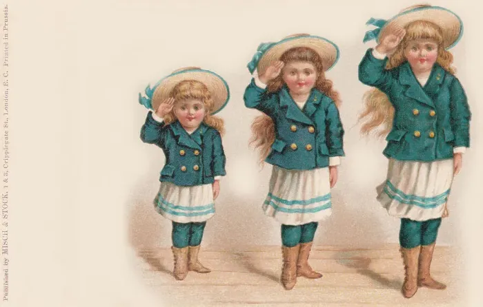 Framed Print : Girls in Sailor Suits Framed Print : Girls in Sailor Suits
