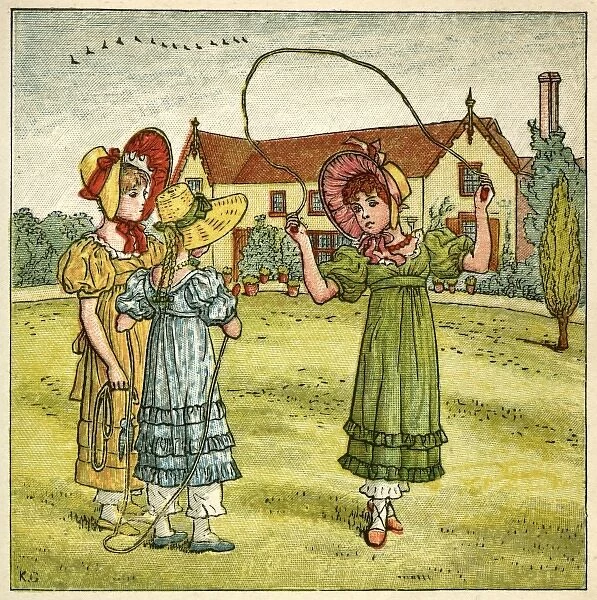Three girls with skipping ropes
