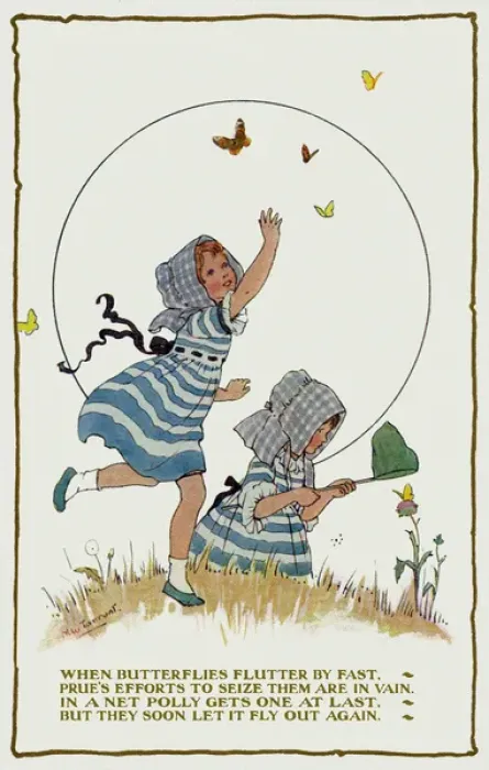 Framed Print : Girls in sunbonnets Framed Print : Girls in sunbonnets