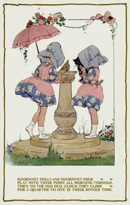 Framed Print : Girls in sunbonnets Framed Print : Girls in sunbonnets