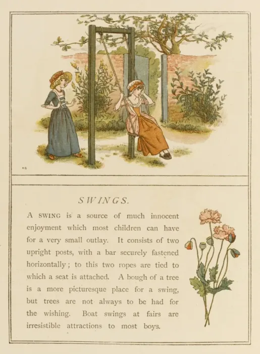 Framed Print : Girls Swinging 1889 Framed Print : Girls Swinging 1889