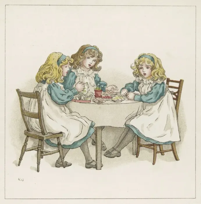 Framed Print : Three Girls have Tea Framed Print : Three Girls have Tea