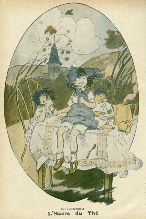 Framed Print : Girls Tea in Garden 1917 Framed Print : Girls Tea in Garden 1917