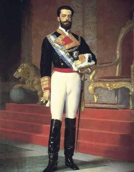 GISBERT, Antonio (1835-1902). Portrait of Amadeo