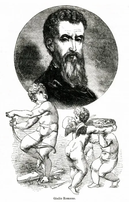 Framed Print : Giulio Romano, Italian artist, with three cupids Framed Print : Giulio Romano, Italian artist, with three cupids