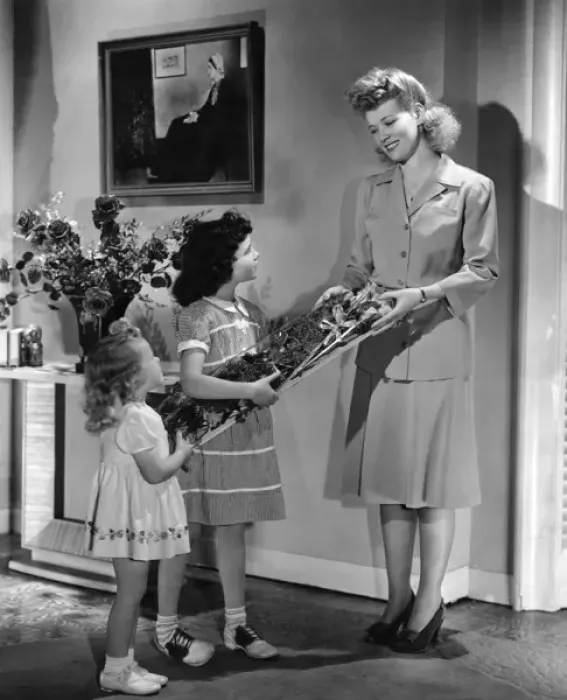 Framed Print : Giving Mother Flowers Framed Print : Giving Mother Flowers