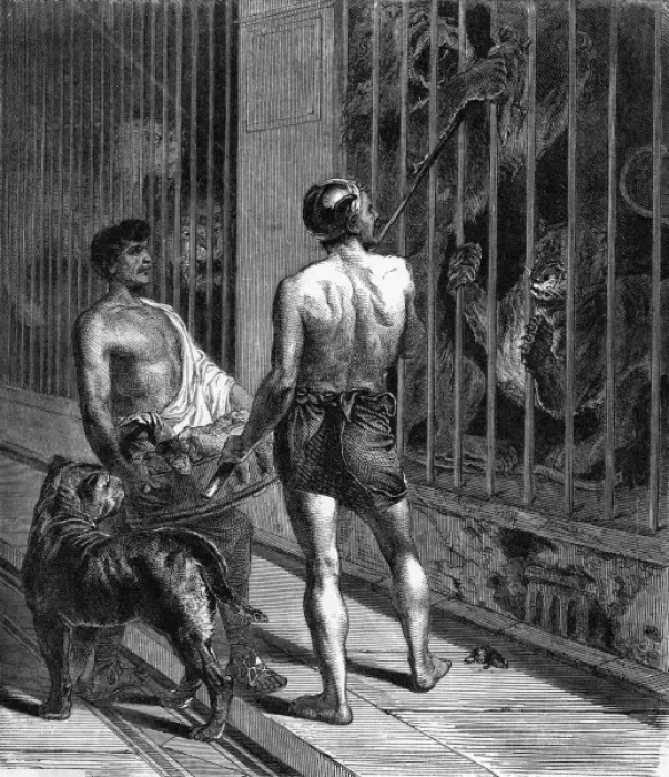 Framed Print : Gladiator Feeds Animals Framed Print : Gladiator Feeds Animals