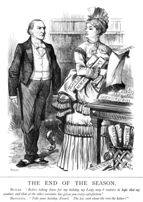 Framed Print : Gladstone as Butler Framed Print : Gladstone as Butler