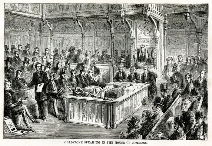 Framed Print : Gladstone speaking in the House of Commons Framed Print : Gladstone speaking in the House of Commons
