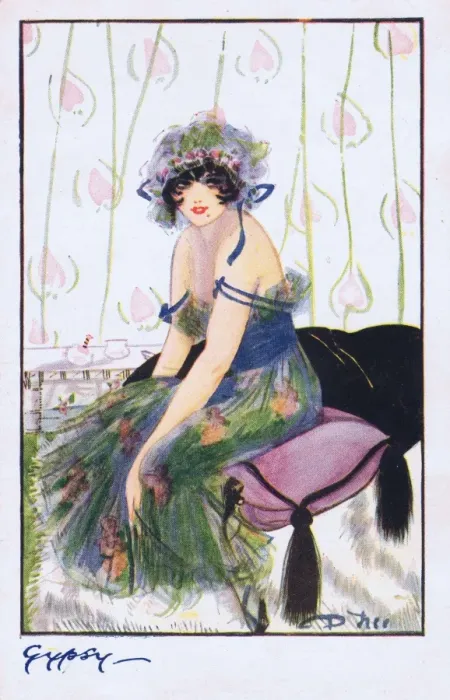 Framed Print : Glamour art deco postcard by Dolly Tree Framed Print : Glamour art deco postcard by Dolly Tree