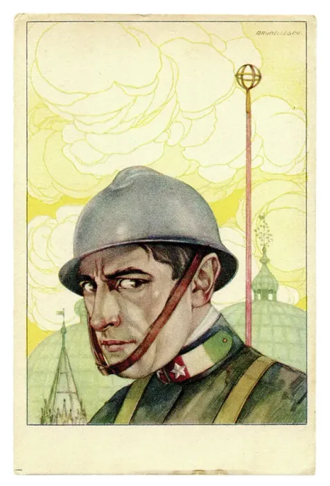 Framed Print : Glamourised head & shoulders of an Italian soldier Framed Print : Glamourised head & shoulders of an Italian soldier