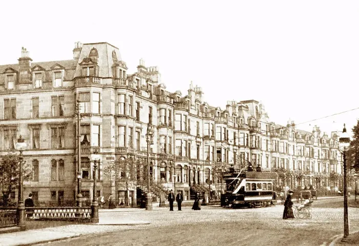 Framed Print : Glasgow Balmoral Crescent early 1900s Framed Print : Glasgow Balmoral Crescent early 1900s