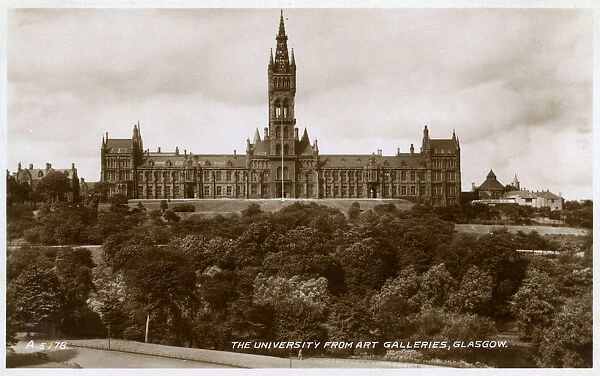 Glasgow, Scotland - University of Glasgow from Kelvingrove