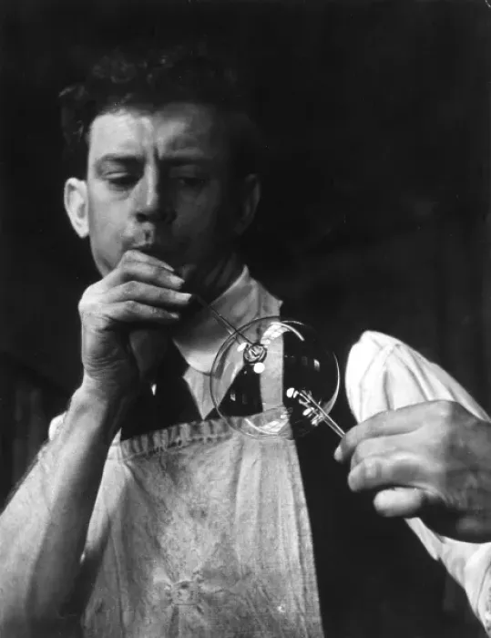 Framed Print : Glass Blower 1950S