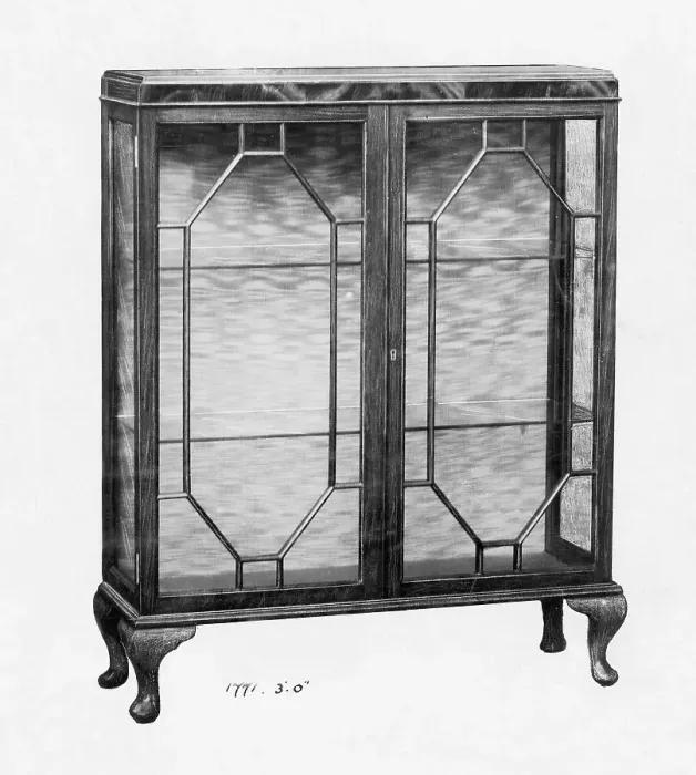 Framed Print : Glass fronted display cabinet Framed Print : Glass fronted display cabinet